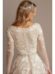 Illusion Sleeve Plunging Petite Wedding Dress  7SWG820