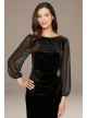 Illusion Sleeve Stretch Velvet Petite Blouse Alex Evenings 82918231