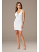 Illusion V-Neck Beaded Mini Dress with Low Back Lara 51035