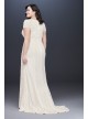 Illusion V-Neck Cap Sleeve Plus Size Wedding Dress Galina 9WG3951