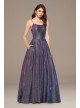 Iridescent Glitter Ball Gown with Spaghetti Straps Betsy and Adam A22793