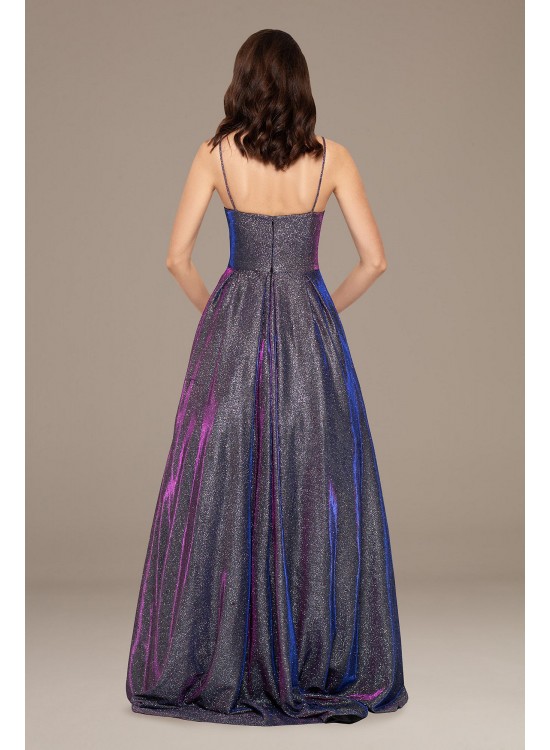 betsy and adam galaxy glitter ball gown