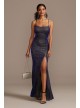 Iridescent Metallic Glitter Spaghetti Strap Gown  WBM1783