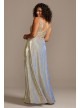 Iridescent Metallic Plus Size Gown with Applique Xscape 3242XW