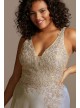 Iridescent Metallic Plus Size Gown with Applique Xscape 3242XW