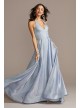 Iridescent Shimmer Plunging Halter Ball Gown Speechless X43461W326