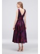 Jacquard V-Neck Tea-Length Bridesmaid Dress  OC290027J