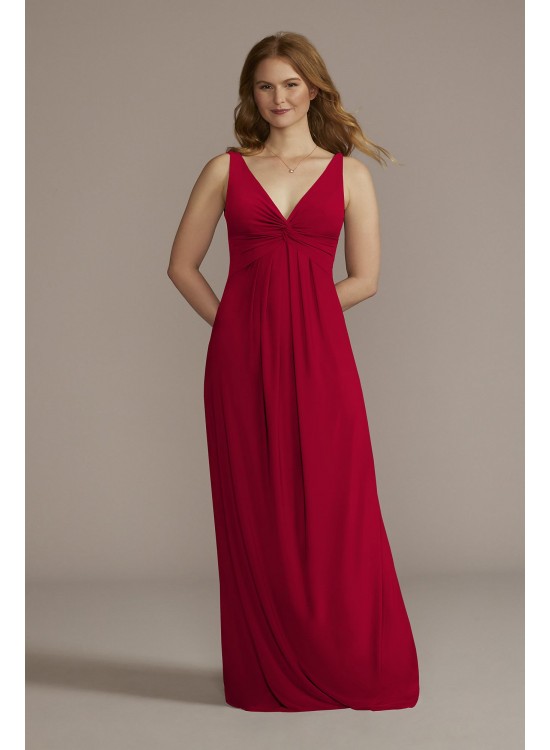 Jersey Bridesmaid Dress with Twist Tank Bodice David&#039;s Bridal F20525