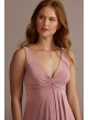 Jersey Bridesmaid Dress with Twist Tank Bodice David&#039;s Bridal F20525