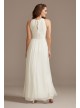 Jersey Keyhole Bodice Gown with Crystal Waist  5655