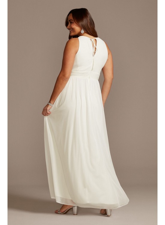 Jersey Keyhole Plus Size Gown with Crystal Waist  5655W