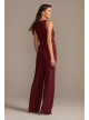 Jersey V-Neck Wrap Front Jumpsuit with Tie Belt DB Studio DS270092