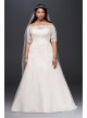 Jewel 3/4 Sleeve  Plus Size Wedding Dress Jewel 9WG3734