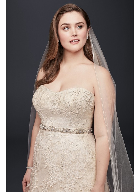 Jewel Lace A-Line Beaded Plus Size Wedding Dress Jewel 9WG3755