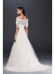 Jewel Off the Shoulder 3/4 Sleeve Wedding Dress Jewel WG3734