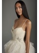 Jeweled Applique Pleated Organza Wedding Dress  VW351488