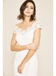 Joelle Mixed Lace Cap Sleeve Sheath Wedding Dress Tadashi Shoji BBH17607LBR