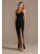 Knotted V-Neck Spaghetti Strap Crepe Sheath Dress DB Studio WBM2434V1