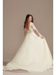 Lace Applique Long Sleeve Chiffon Wedding Dress  SLSWG842