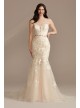 Lace Applique Mermaid Strapless Tall Wedding Dress  4XLCWG912