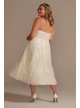 Lace Applique Tea-Length Tall Plus Wedding Dress  4XL8CWG903