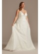 Lace Applique Tulle Plus Size Wedding Dress  8CWG905