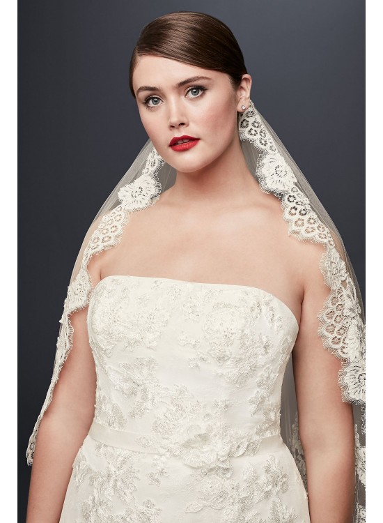 Lace Appliqued Plus Size Wedding Dress and Topper  8CWG790