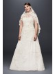 Lace Appliqued Plus Size Wedding Dress and Topper  8CWG790