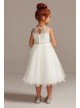 Lace Bodice Flower Girl Dress with Crystal Sash  OP267