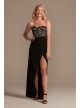 Lace Bodice Strapless Gown with Asymmetrical Waist Galina Signature GS28NY2103