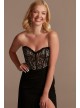 Lace Bodice Strapless Gown with Asymmetrical Waist Galina Signature GS28NY2103