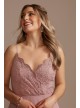 Lace Chiffon Spaghetti Strap Long Bridesmaid Dress F20356