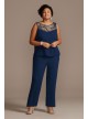 Lace-Detailed Georgette Plus Size Pantsuit Le Bos 27335