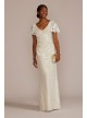 Lace Flutter Sleeve Draped Sheath Wedding Gown DB Studio SDWG1054