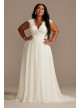 Lace Illusion Back Chiffon Plus Size Wedding Dress DB Studio 9WG4011DB