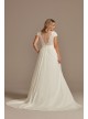 Lace Illusion Back Chiffon Tall Wedding Dress DB Studio 4XLWG4011DB