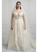 Lace Illusion Cap Sleeve Plus Size Wedding Dress  4XL8CWG833