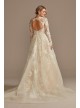 Lace Illusion Long Sleeve Ball Gown Wedding Dress  SLCWG833