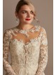 Lace Illusion Long Sleeve Petite Wedding Dress  7SLCWG833