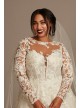 Lace Illusion Long Sleeve Plus Size Wedding Dress  8SLCWG833