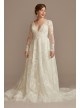 Lace Long Sleeve Keyhole Back Petite Wedding Dress  7CWG893