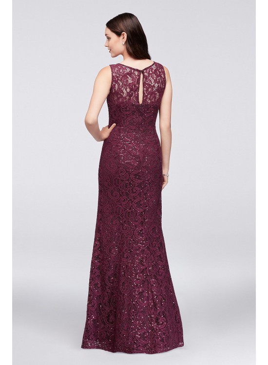 Lace Mermaid Dress with Beaded Chiffon Capelet Ignite 3523DB