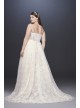 Lace Plus Size Sheath Wedding Dress with Overskirt  8CWG816