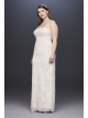 Lace Plus Size Sheath Wedding Dress with Overskirt  8CWG816