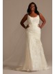 Lace Plus Size Wedding Dress with Cutout Train  8CWG895