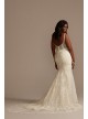 Lace Plus Size Wedding Dress with Cutout Train  8CWG895