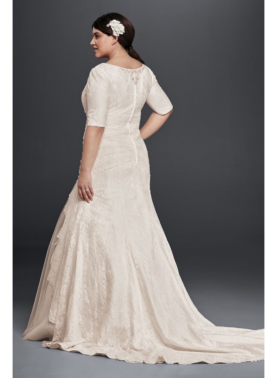 Lace Plus Size Wedding Dress with Elbow Sleeves  Collection 4XL9SLYP3344