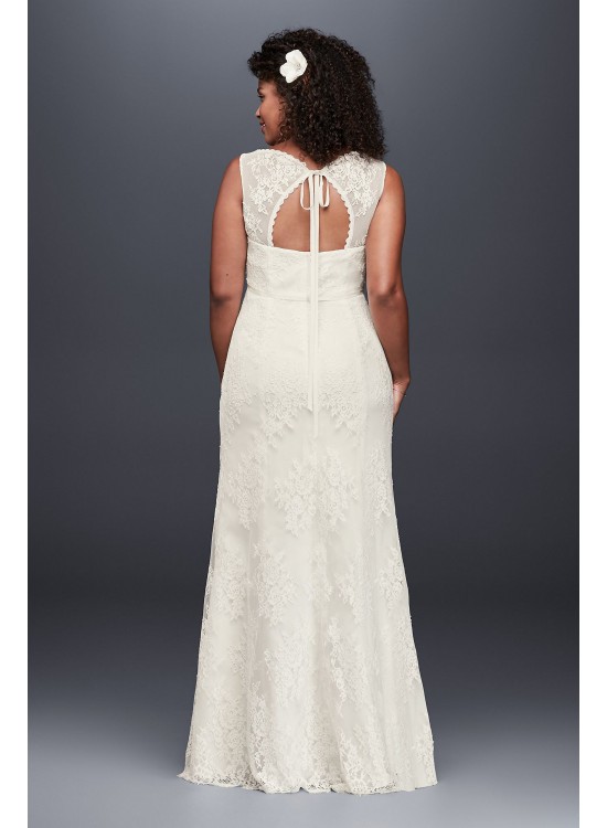 Lace Plus Size Wedding Dress with Floral Detail Galina 4XL9KP3803