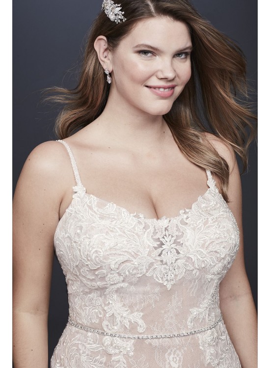 Lace Plus Size Wedding Dress with Moonstone Detail  4XL9SWG824