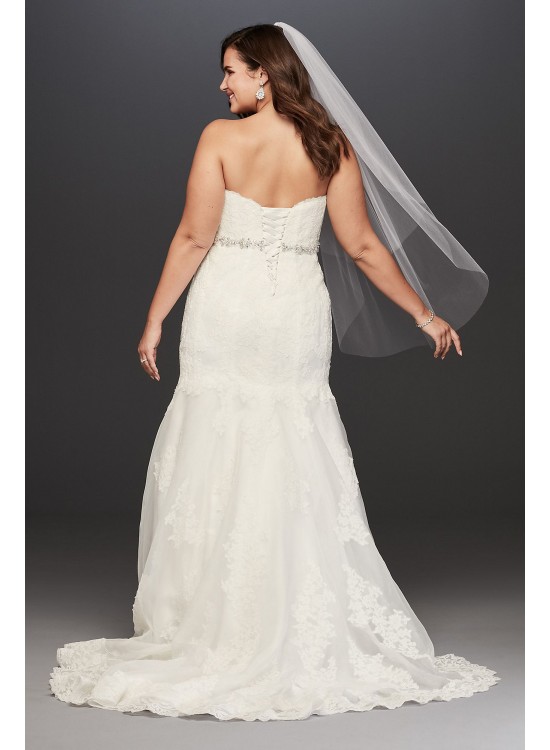 Lace Plus Size Wedding Dress with Scalloped Hem  Collection 9V3680